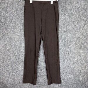 Nic + Zoe Dress Pants Womens Size 6 Brown Straight Pull on Stretch